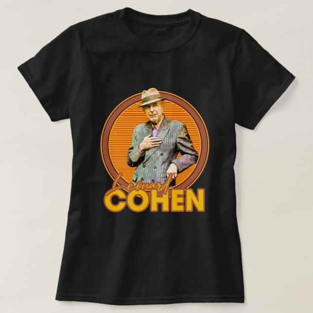 Leonard Cohen 70-talet Aesthetic Stil Fläkt Art T Shirt (Design framsida)