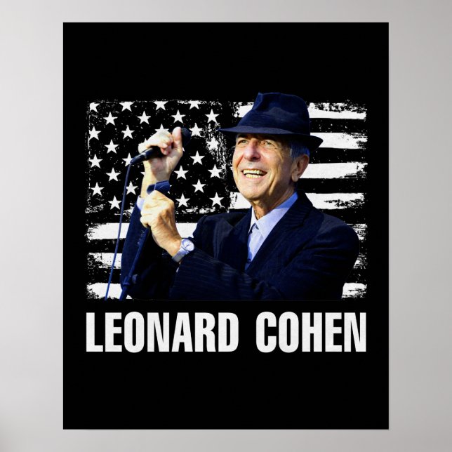 Leonard Cohen American Flagga Poster (Framsidan)