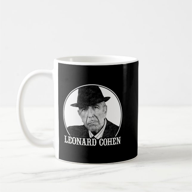 Leonard Cohen Art 60s Stil Kaffemugg (Vänster)
