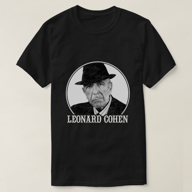 Leonard Cohen Art 60s Stil T Shirt (Design framsida)
