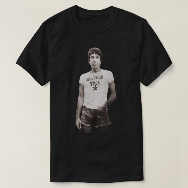 Leonard Cohen Avslappnad Icon T Shirt (Design framsida)
