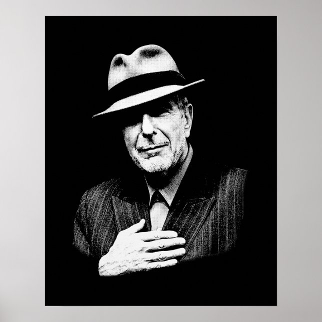Leonard Cohen - Black and White Music Legend Poster (Framsidan)