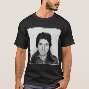 Leonard Cohen Black and White T Shirt