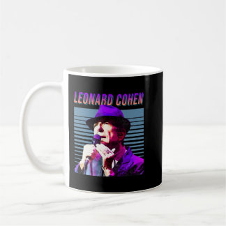 Leonard Cohen Faded 80s Vintage Aesthetic Design Kaffemugg