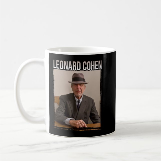 Leonard Cohen Porträtt (2) Kaffemugg (Vänster)