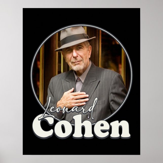 Leonard Cohen Retro Porträtt FanArt Tribute Poster (Framsidan)