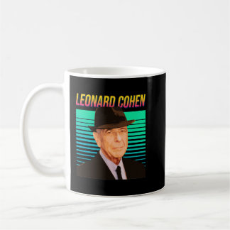 Leonard Cohen Retro Porträtt Kaffemugg