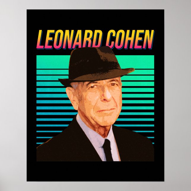 Leonard Cohen Retro Porträtt Poster (Framsidan)