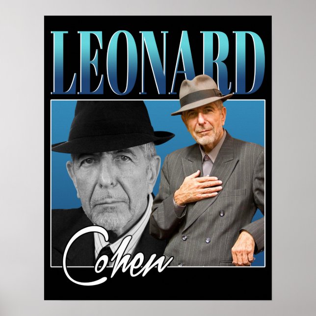 Leonard Cohen Retro Stil Gifts for Fläkt Poster (Framsidan)