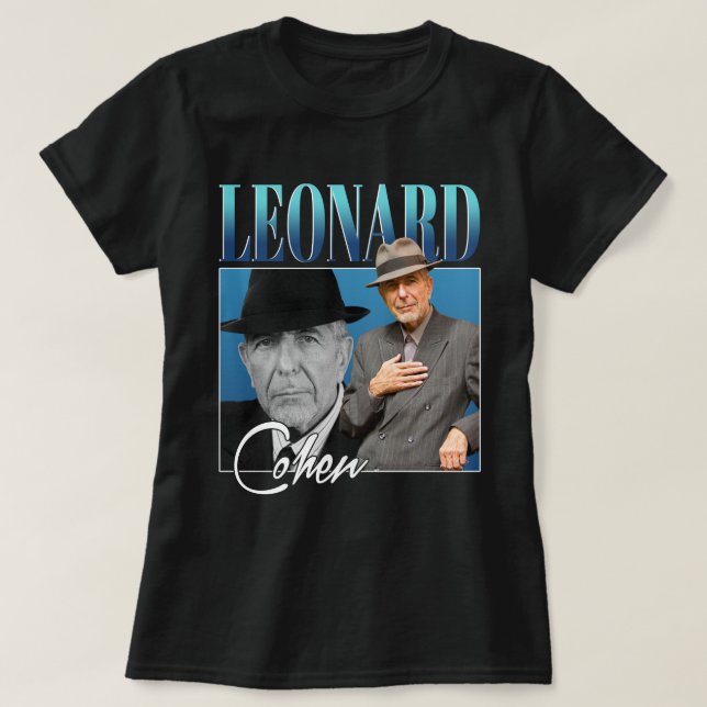 Leonard Cohen Retro Stil Gifts for Fläkt T Shirt (Design framsida)