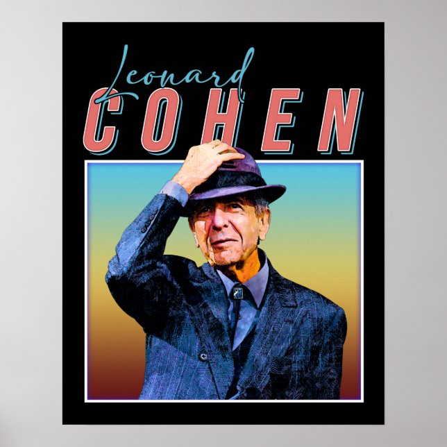 Leonard Cohen Retro Stil Music Fläkt Gifts Poster (Framsidan)