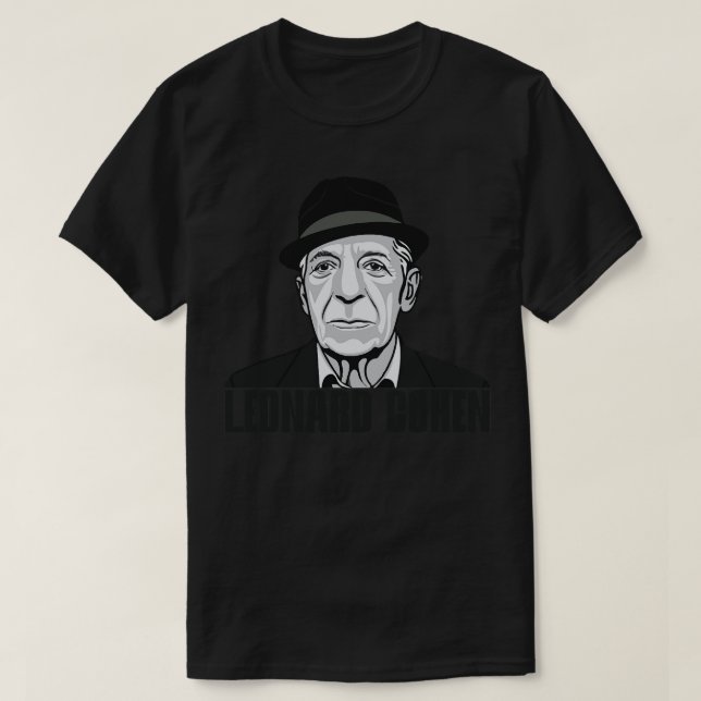 Leonard Cohen Vintage Fläkt Art T Shirt (Design framsida)