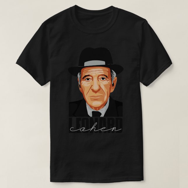 Leonard Cohen Vintage Stil T Shirt (Design framsida)