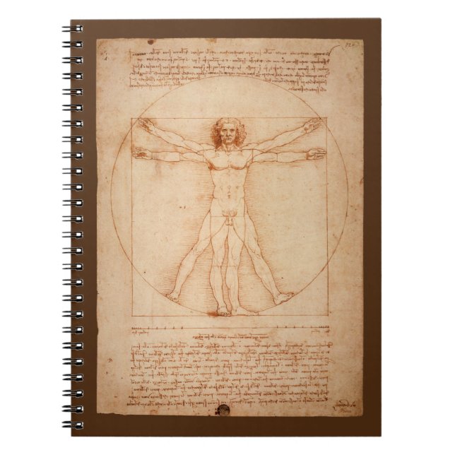 Leonard Da Vinci anatomi av den manVitruvian manen Anteckningsbok (Framsidan)