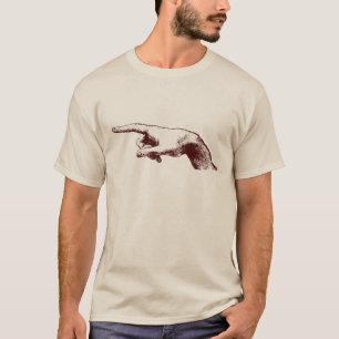 Leonard Da Vinci pekade på finger t-shirt