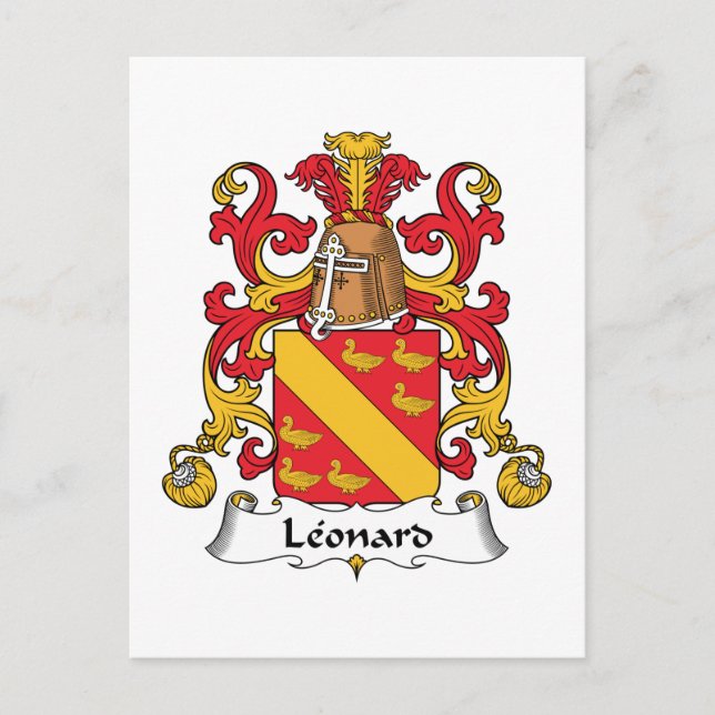 Leonard Family Crest Vykort (Framsida)