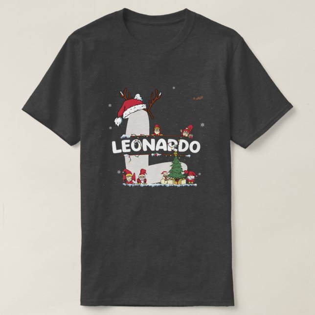 Leonardo Christmas  w Leonardo Name for funny Xmas T Shirt (Design framsida)
