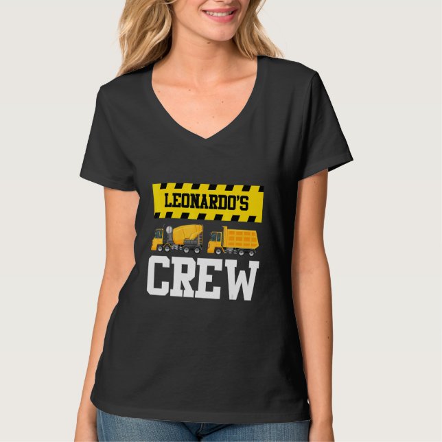 Leonardo Construction Crew Anpassningsbar Dumptruc T Shirt (Framsida)