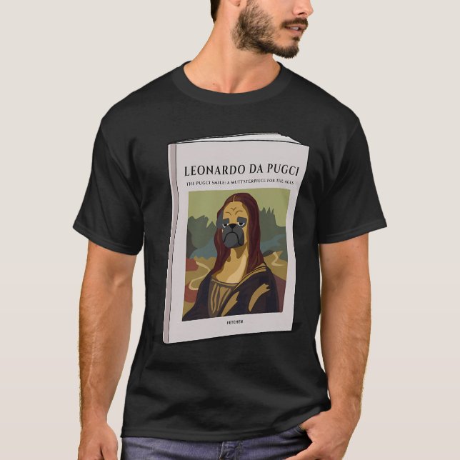 Leonardo da Pugci: Det Pugci-leende - En Muttsterp T Shirt (Framsida)