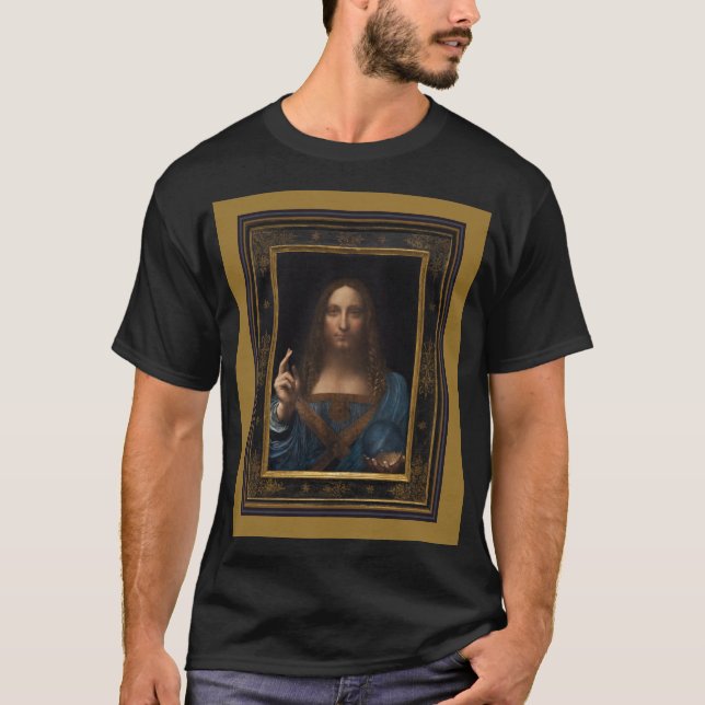 Leonardo da Vinci 1500 Salvator Mundi bra art T Shirt (Framsida)