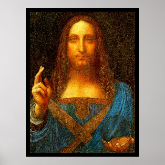 Leonardo da Vinci 1500 Salvator Mundi Fine Art Poster (Framsidan)