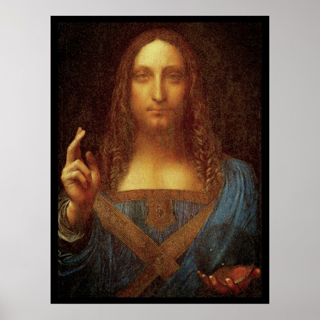 Leonardo da Vinci 1500 Salvator Mundi Fine Art Poster (Framsidan)