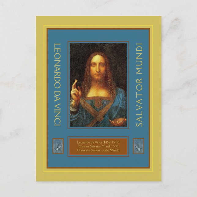 Leonardo da Vinci 1500 Salvator Mundi Postcard Vykort (Framsida)