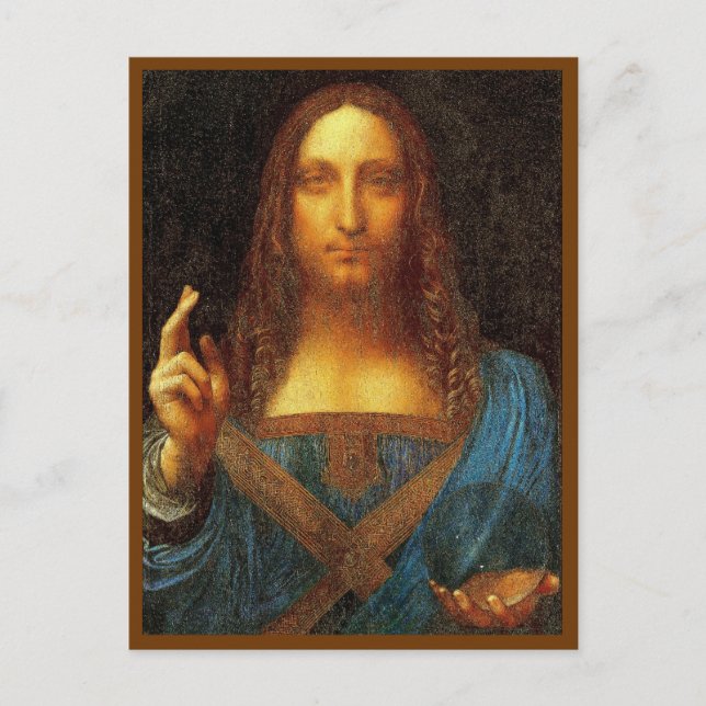 Leonardo da Vinci 1500 Salvator Mundi vykort (Framsida)