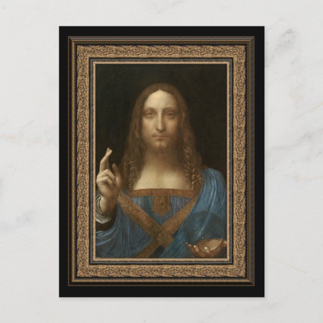 Leonardo da Vinci 1500 Salvator Mundi vykort (Framsida)