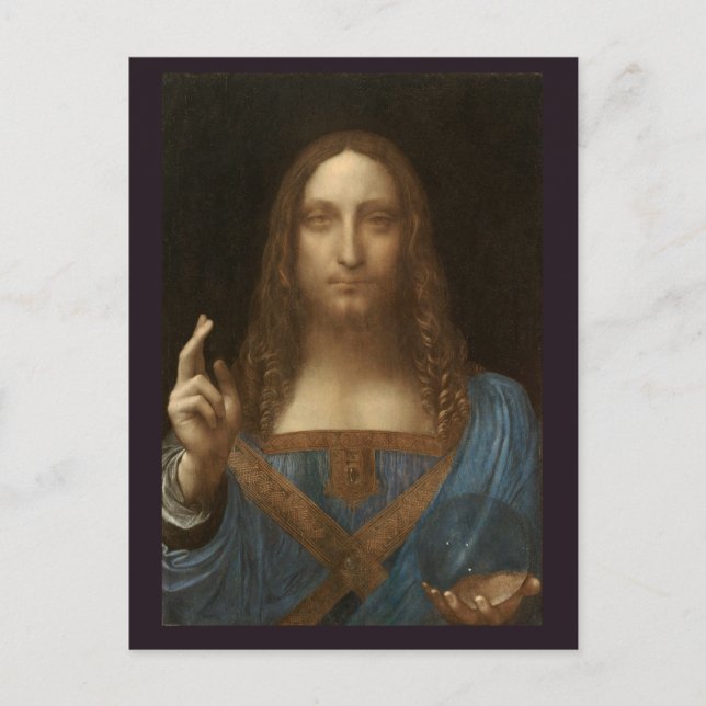 Leonardo da Vinci 1500 Salvator Mundi vykort (Framsida)