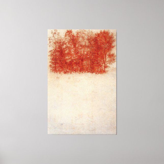 Leonardo da Vinci - A Copse of Träd (1508) Canvastryck (Framsida)