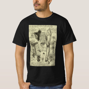 Leonardo da Vinci Ålderdomlig Människans Anatomi S T Shirt