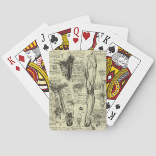 Leonardo da Vinci Ålderdomlig Mänsklig Anatomi Str Casinokort