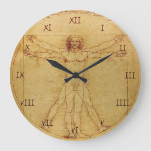 Leonardo Da Vinci anatomistudie av människokroppe Stor Klocka