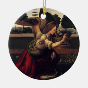 Leonardo Da Vinci Annunciation - ängel Julgransprydnad Keramik