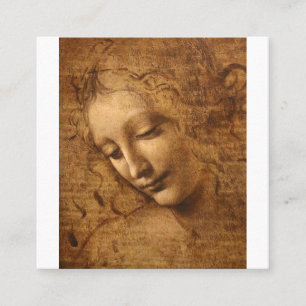 Leonardo Da Vinci chef för en kvinna Fyrkantigt Visitkort