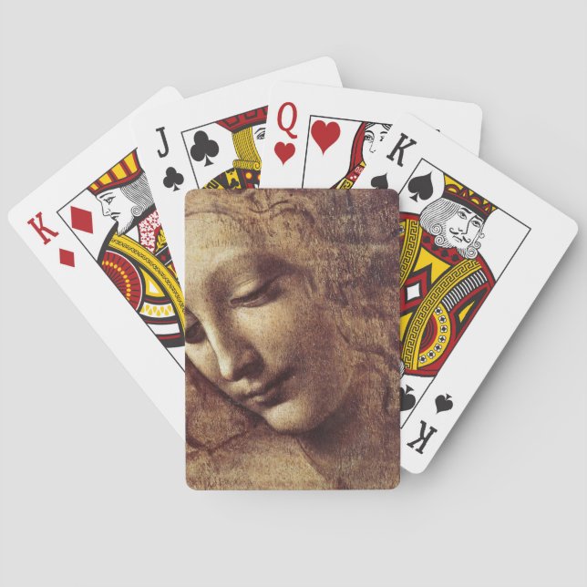 Leonardo Da Vinci - chef för en ung kvinna Casinokort (Baksidan)