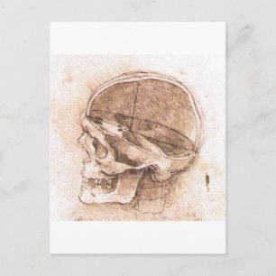 Leonardo Da Vinci circa 1489 - skullens utseende Vykort