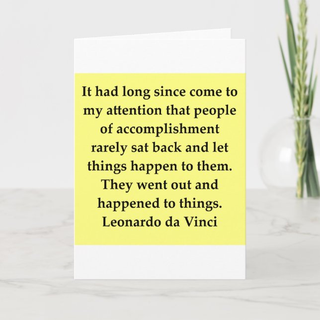 leonardo da vinci-citat kort (Framsida)