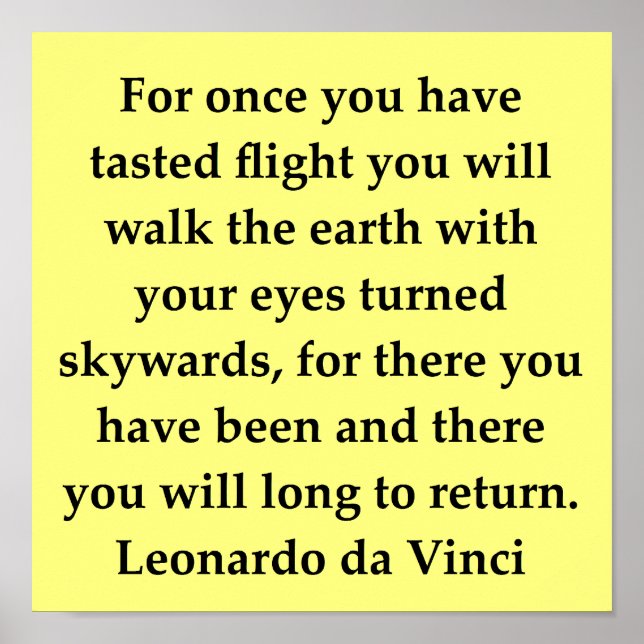 leonardo da vinci-citat poster (Framsidan)