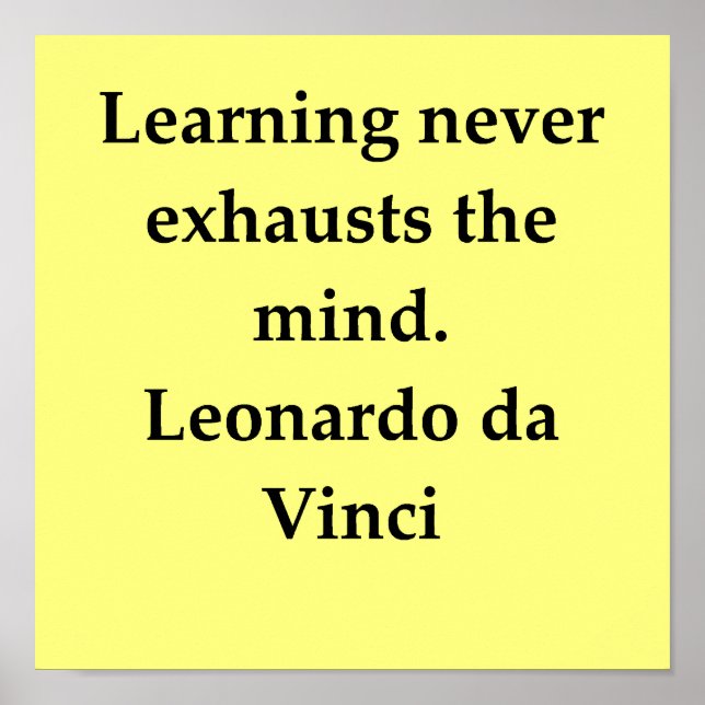 leonardo da vinci-citat poster (Framsidan)