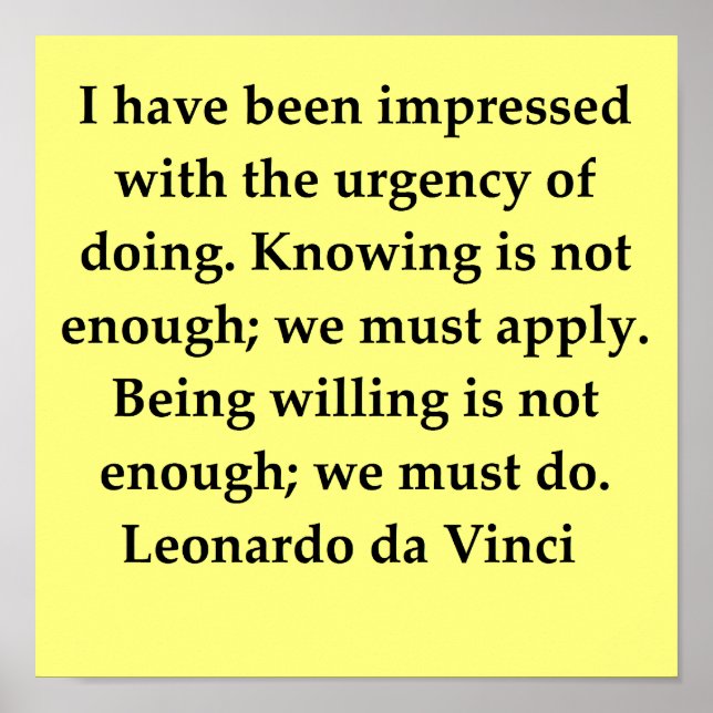 leonardo da vinci-citat poster (Framsidan)