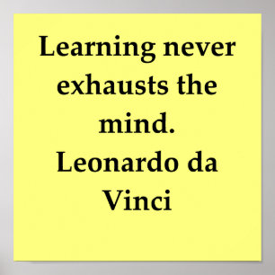 Leonardo Da Vinci citationstecken Poster