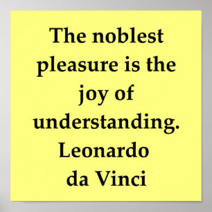 Leonardo Da Vinci citationstecken Poster