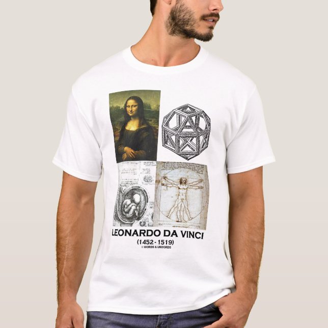 Leonardo Da Vinci Collage (samlingen av arbeten) Tee Shirt (Framsida)