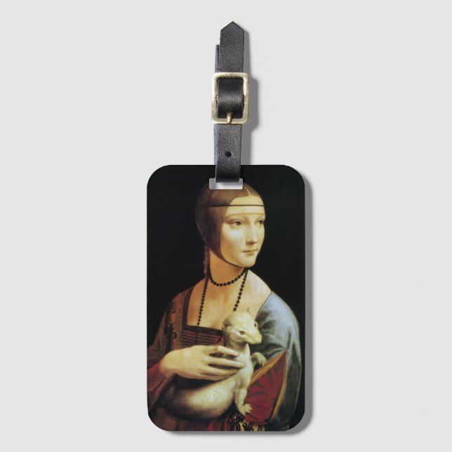 Leonardo da Vinci-Dam med en Ermine Bagagebricka (Framsida vertikal)