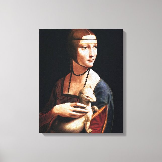 Leonardo Da Vinci Dam med en Ermine Canvas Wrap (Framsida)