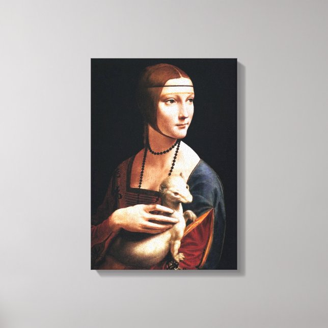 Leonardo Da Vinci Dam med en Ermine Canvas Wrap (Framsida)