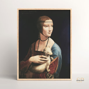 Leonardo da Vinci Dam med en Ermine Painting Art Poster