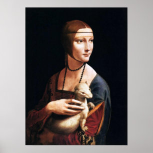 Leonardo Da Vinci Dam med en Ermine-Poster Poster